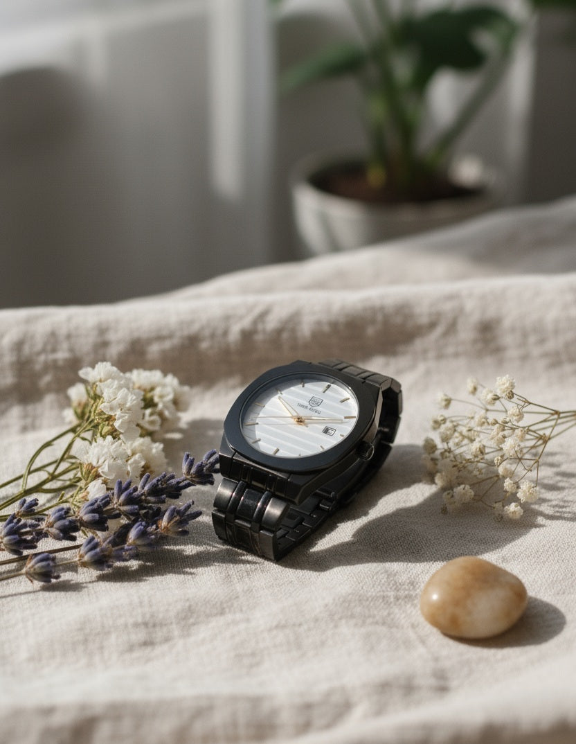 The Executive Octagon Collection of True Worth Silver, Two-Tone Gold, & Black Men's Watches