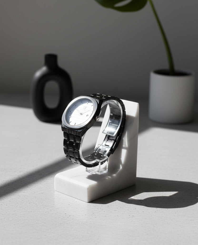 The Executive Octagon Collection of True Worth Silver, Two-Tone Gold, & Black Men's Watches